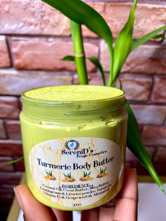 Wholesale Whipped Turmeric Body Butter/Geschlagene Kurkuma-Körperbutter (for Acne, Eczema, dermatitis and dark spots/Für Akne, Ekzemen, Dermatitis)